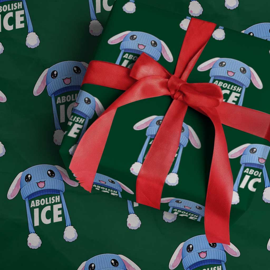 Abolish Ice Wrapping Paper Roll Blue Bunny Hat Pro Immigrant Resist Minnesota