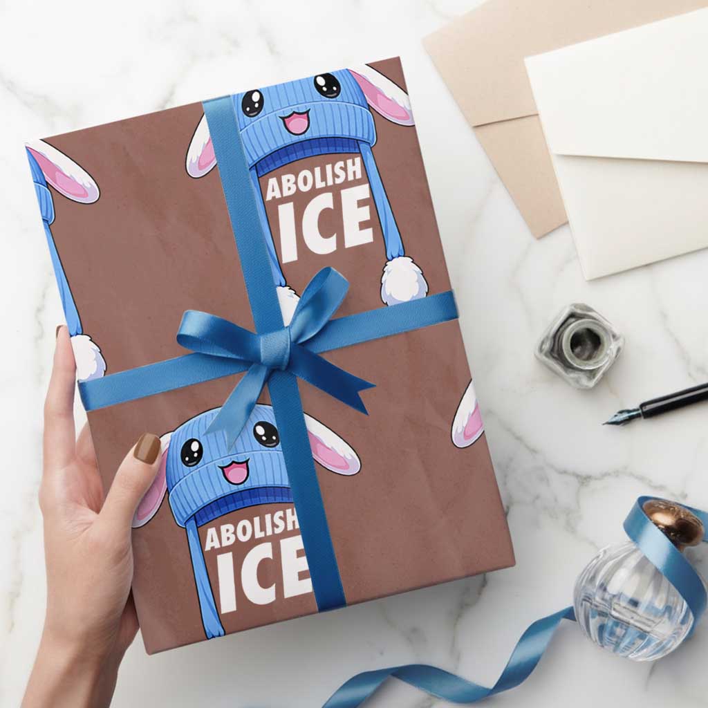 Abolish Ice Wrapping Paper Roll Blue Bunny Hat Pro Immigrant Resist Minnesota