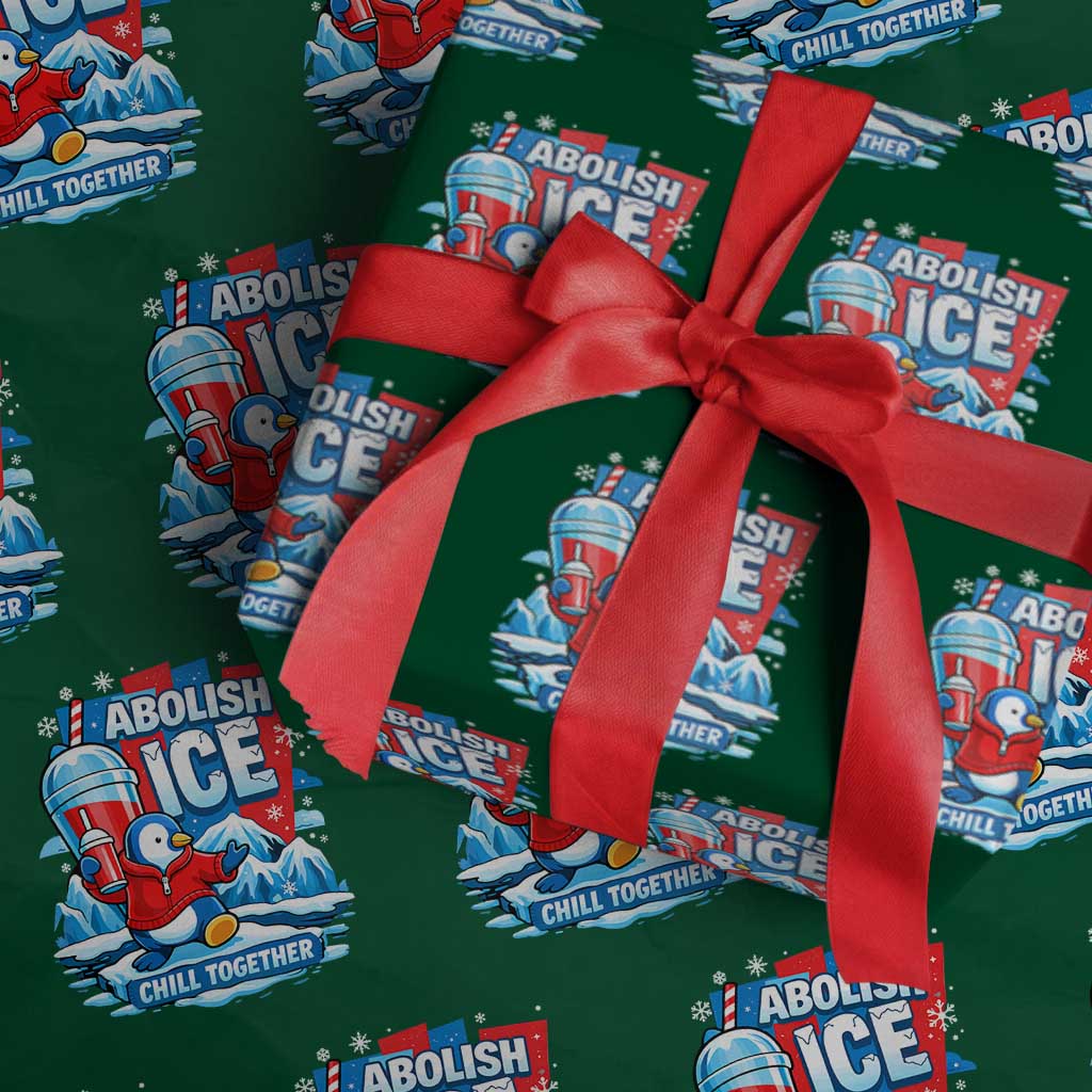 Abolish Ice Wrapping Paper Roll Subtle FDT Penguin Slush Drink Funny Summer Chill Mode