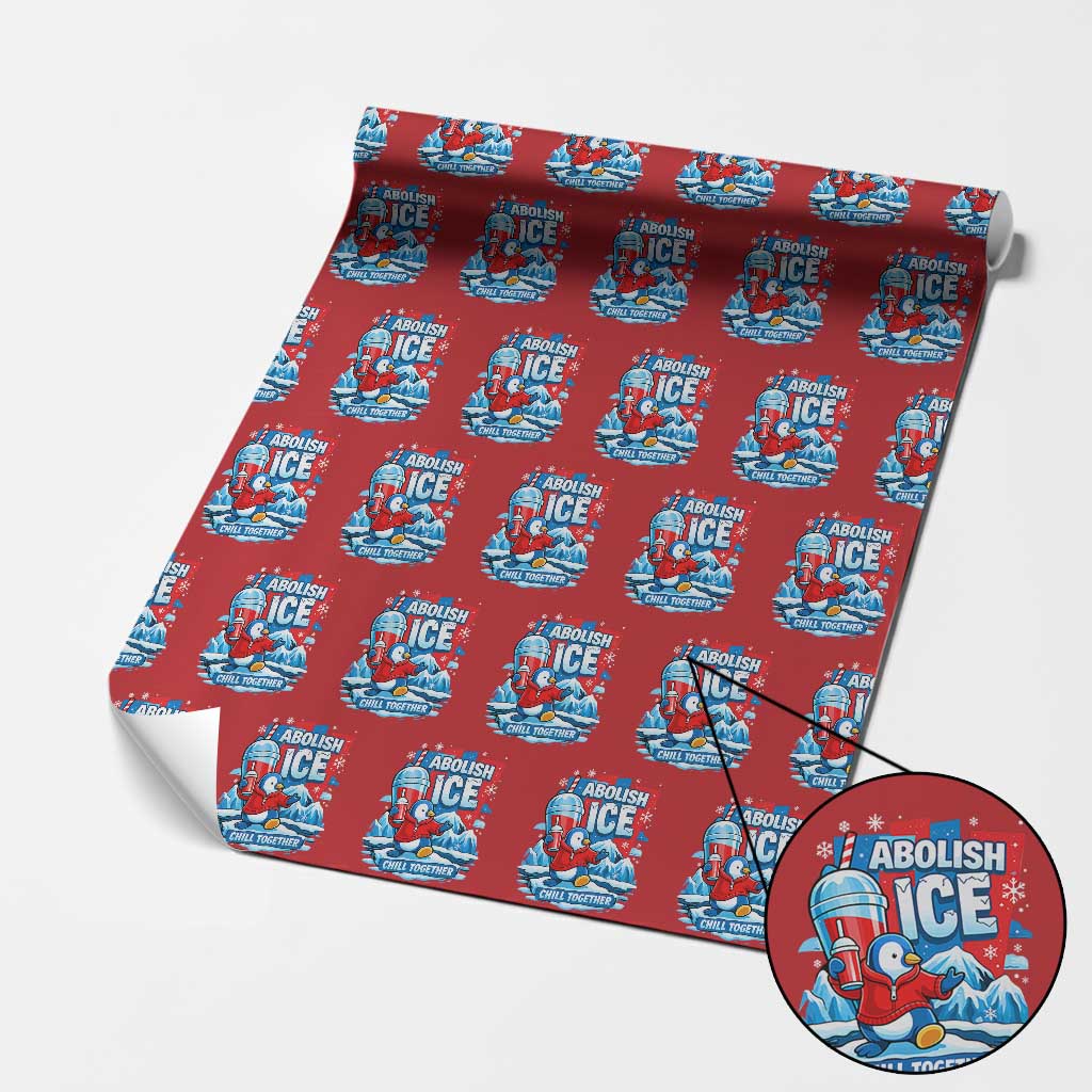 Abolish Ice Wrapping Paper Roll Subtle FDT Penguin Slush Drink Funny Summer Chill Mode