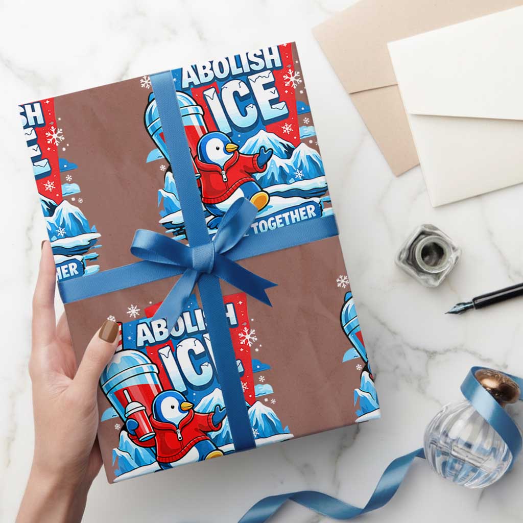 Abolish Ice Wrapping Paper Roll Subtle FDT Penguin Slush Drink Funny Summer Chill Mode