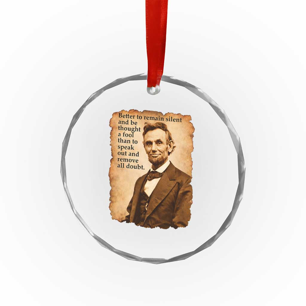 Abraham Lincoln American History Teacher School Crystal Glass Ornament