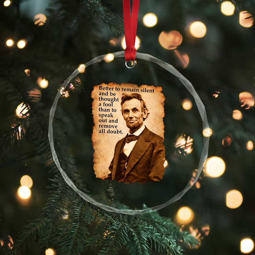 Abraham Lincoln American History Teacher School Crystal Glass Ornament