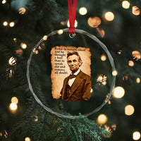Abraham Lincoln American History Teacher School Crystal Glass Ornament