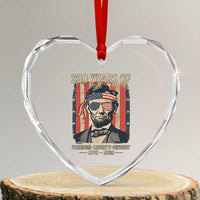 Abraham Lincoln Freedom Retro Heart Crystal Glass Ornament 250 Years of Freedom Liberty History