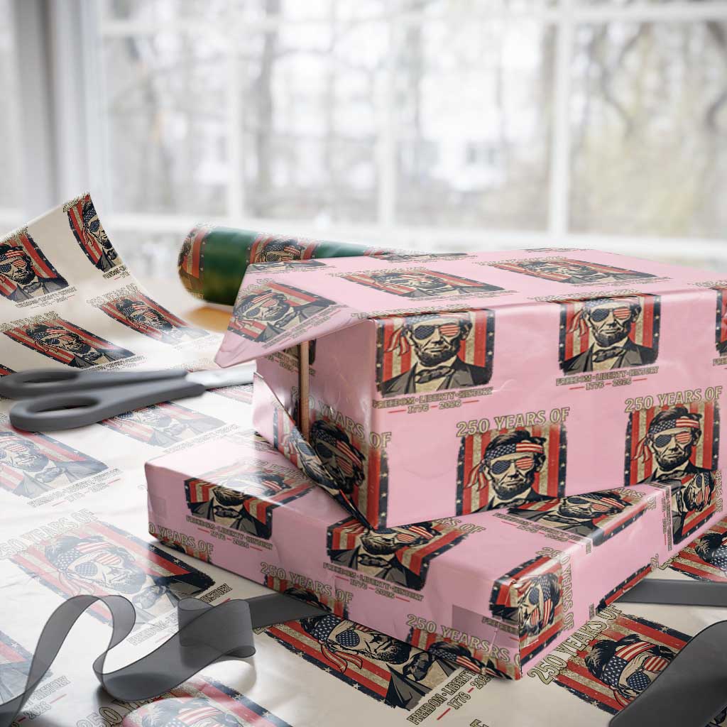 Abraham Lincoln Freedom Retro Wrapping Paper Roll 250 Years of Freedom Liberty History