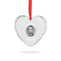 Abraham Lincoln History Teacher Heart Crystal Glass Ornament Ford's Theatre Awful Would Not Recommend