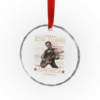 Abraham Lincoln Playing Guitar 250th Anniversary Crystal Glass Ornament 250 Years 1776 2026 4th July USA Flag We The People