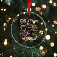 Abraham Lincoln Playing Guitar 250th Anniversary Crystal Glass Ornament 250 Years 1776 2026 4th July USA Flag We The People