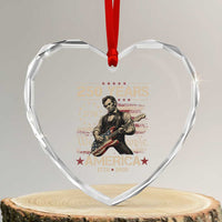 Abraham Lincoln Playing Guitar 250th Anniversary Heart Crystal Glass Ornament 250 Years 1776 2026 4th July USA Flag We The People