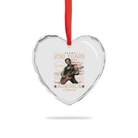 Abraham Lincoln Playing Guitar 250th Anniversary Heart Crystal Glass Ornament 250 Years 1776 2026 4th July USA Flag We The People