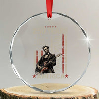 Abraham Lincoln Playing Guitar 4th July 250 Years America Crystal Glass Ornament