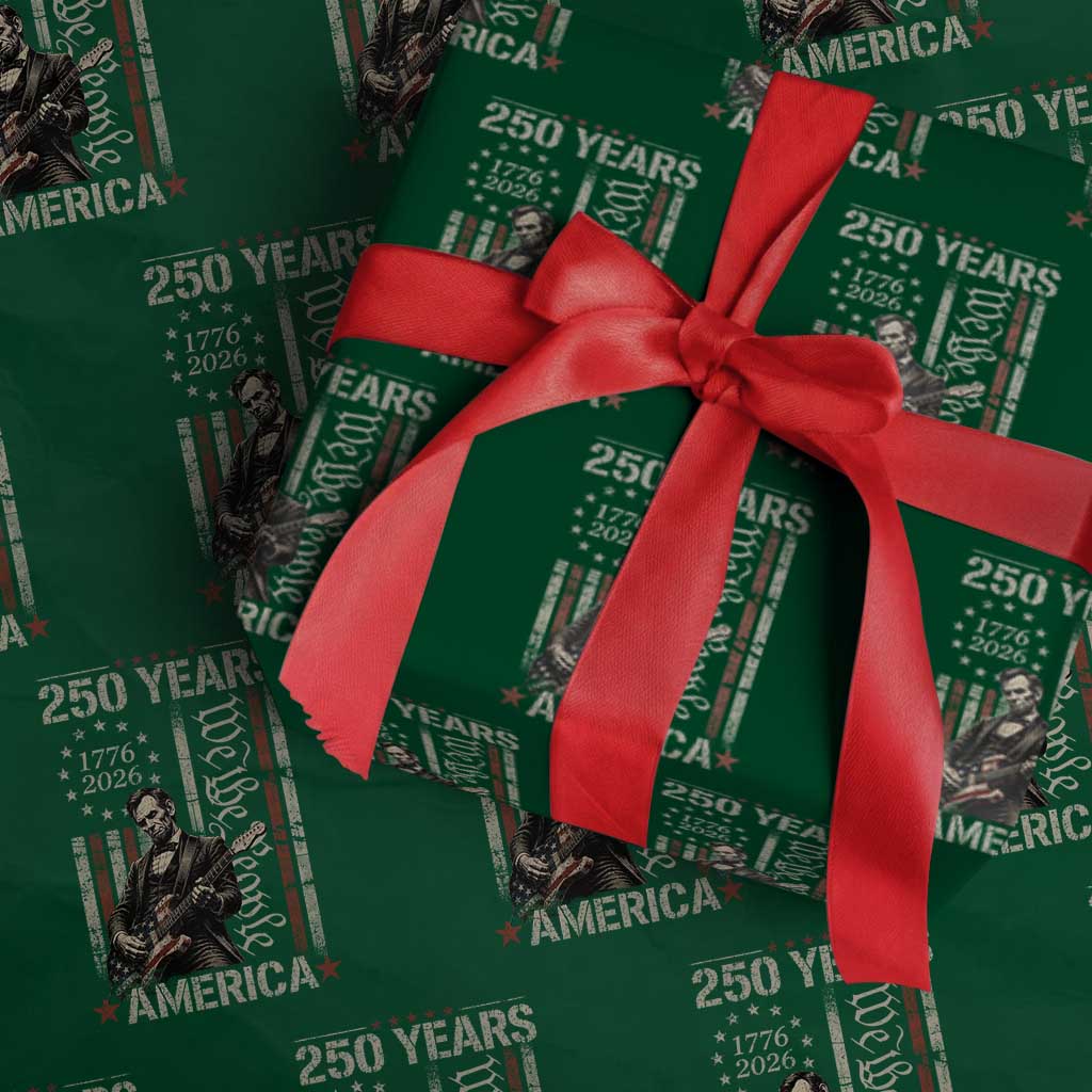 Abraham Lincoln Playing Guitar 4th July 250 Years America Wrapping Paper Roll