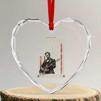 Abraham Lincoln Playing Guitar 4th July 250 Years America Heart Crystal Glass Ornament
