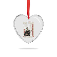 Abraham Lincoln Playing Guitar 4th July 250 Years America Heart Crystal Glass Ornament
