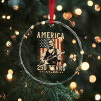 Abraham Lincoln Playing Guitar 4th July US 250th Anniversary Crystal Glass Ornament