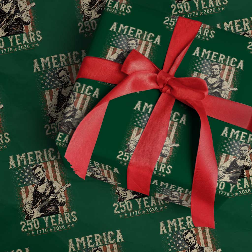 Abraham Lincoln Playing Guitar 4th July US 250th Anniversary Wrapping Paper Roll