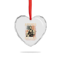 Abraham Lincoln Playing Guitar 4th July US 250th Anniversary Heart Crystal Glass Ornament