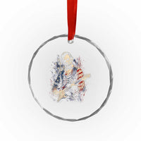 Abraham Lincoln Playing Guitar 4th of July Crystal Glass Ornament
