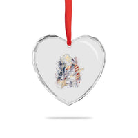 Abraham Lincoln Playing Guitar 4th of July Heart Crystal Glass Ornament
