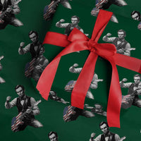 Abraham Lincoln Playing Guitar Vintage American Flag Wrapping Paper Roll