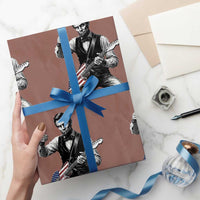 Abraham Lincoln Playing Guitar Vintage American Flag Wrapping Paper Roll
