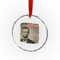 Abraham Lincoln Quote Crystal Glass Ornament American History Teacher School Presidents Day