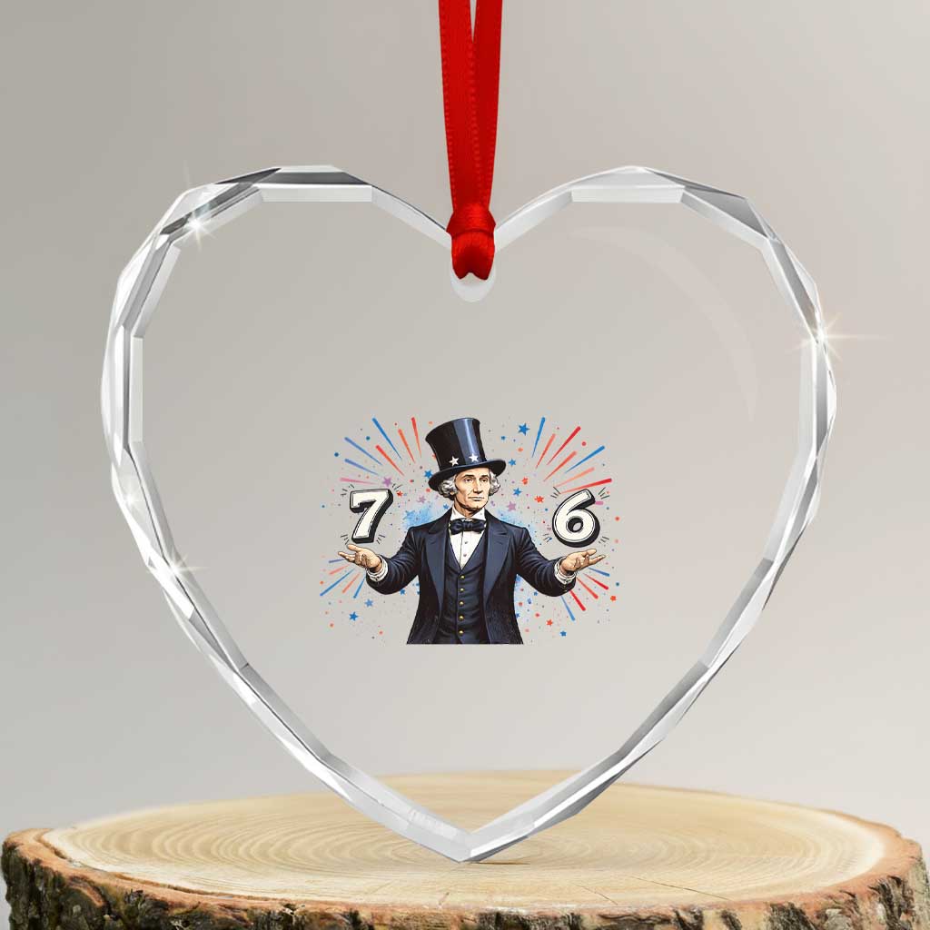 Abraham Lincoln Quote Heart Crystal Glass Ornament American History Presidents Day