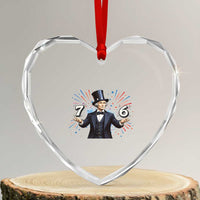 Abraham Lincoln Quote Heart Crystal Glass Ornament American History Presidents Day