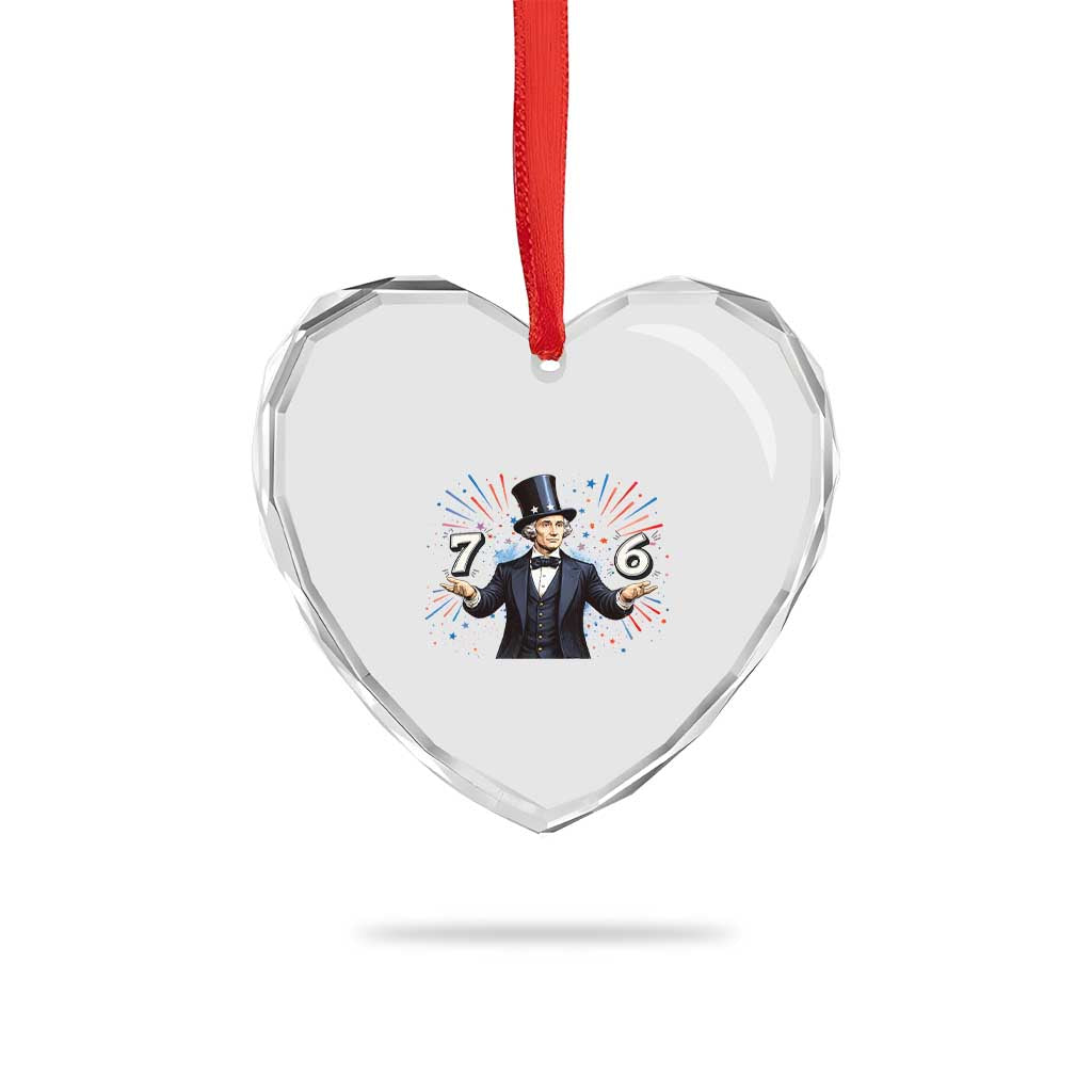 Abraham Lincoln Quote Heart Crystal Glass Ornament American History Presidents Day