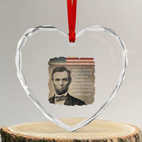 Abraham Lincoln Quote Heart Crystal Glass Ornament American History Teacher School Presidents Day