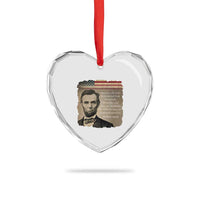 Abraham Lincoln Quote Heart Crystal Glass Ornament American History Teacher School Presidents Day
