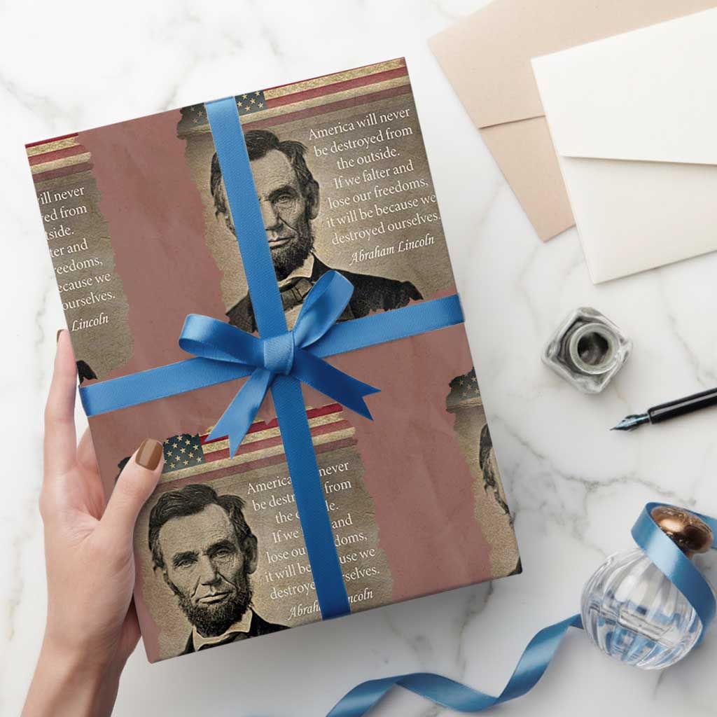 Abraham Lincoln Quote Wrapping Paper Roll American History Teacher School Presidents Day