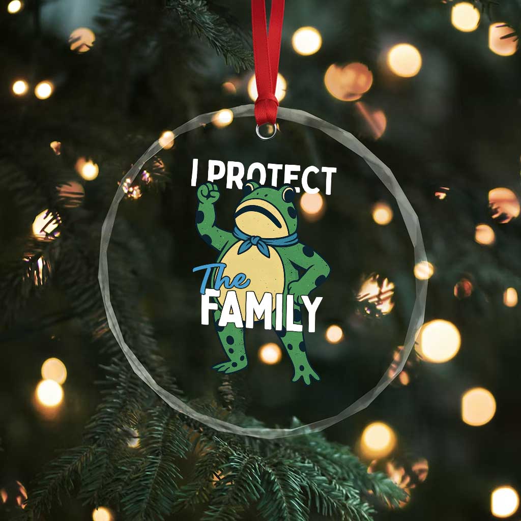 Activist Portland Frog Crystal Glass Ornament I Protect the Family Protest Statement - Wonder Print Shop