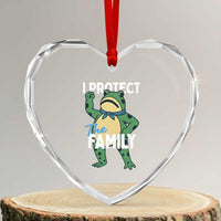 Activist Portland Frog Heart Crystal Glass Ornament I Protect the Family Protest Statement - Wonder Print Shop