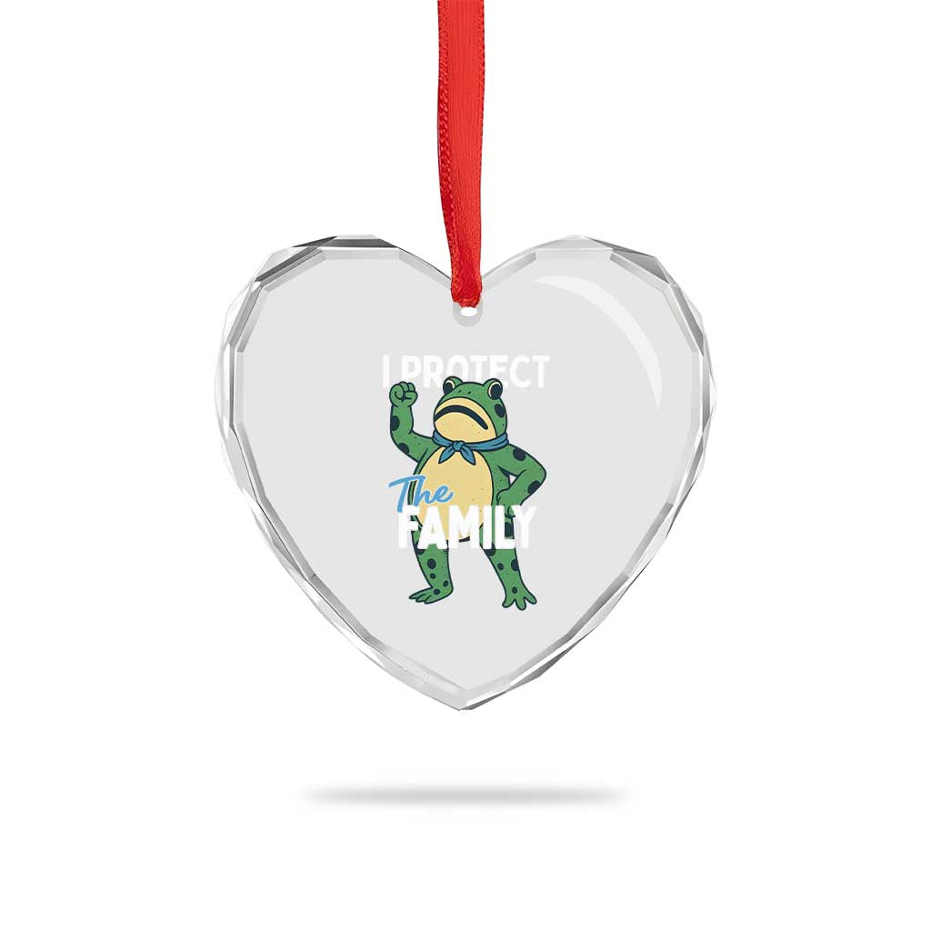Activist Portland Frog Heart Crystal Glass Ornament I Protect the Family Protest Statement - Wonder Print Shop