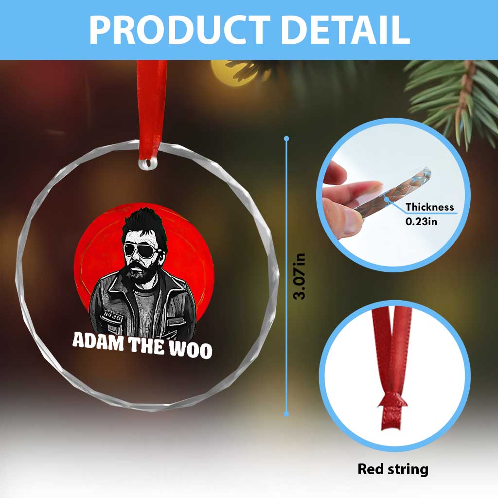 Adam Inspired Graphic Crystal Glass Ornament The Woo In Remembrance Memorial Tribute - Wonder Print Shop