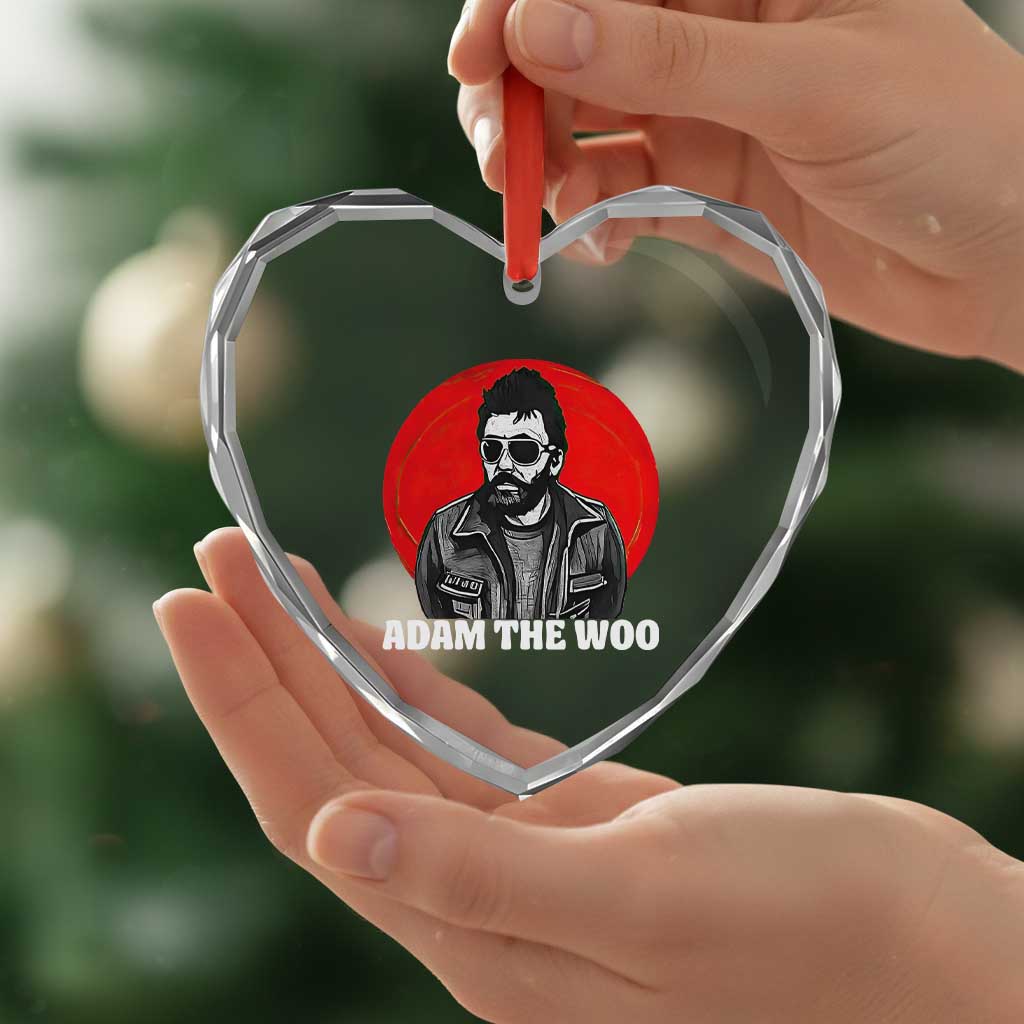 Adam Inspired Graphic Heart Crystal Glass Ornament The Woo In Remembrance Memorial Tribute - Wonder Print Shop