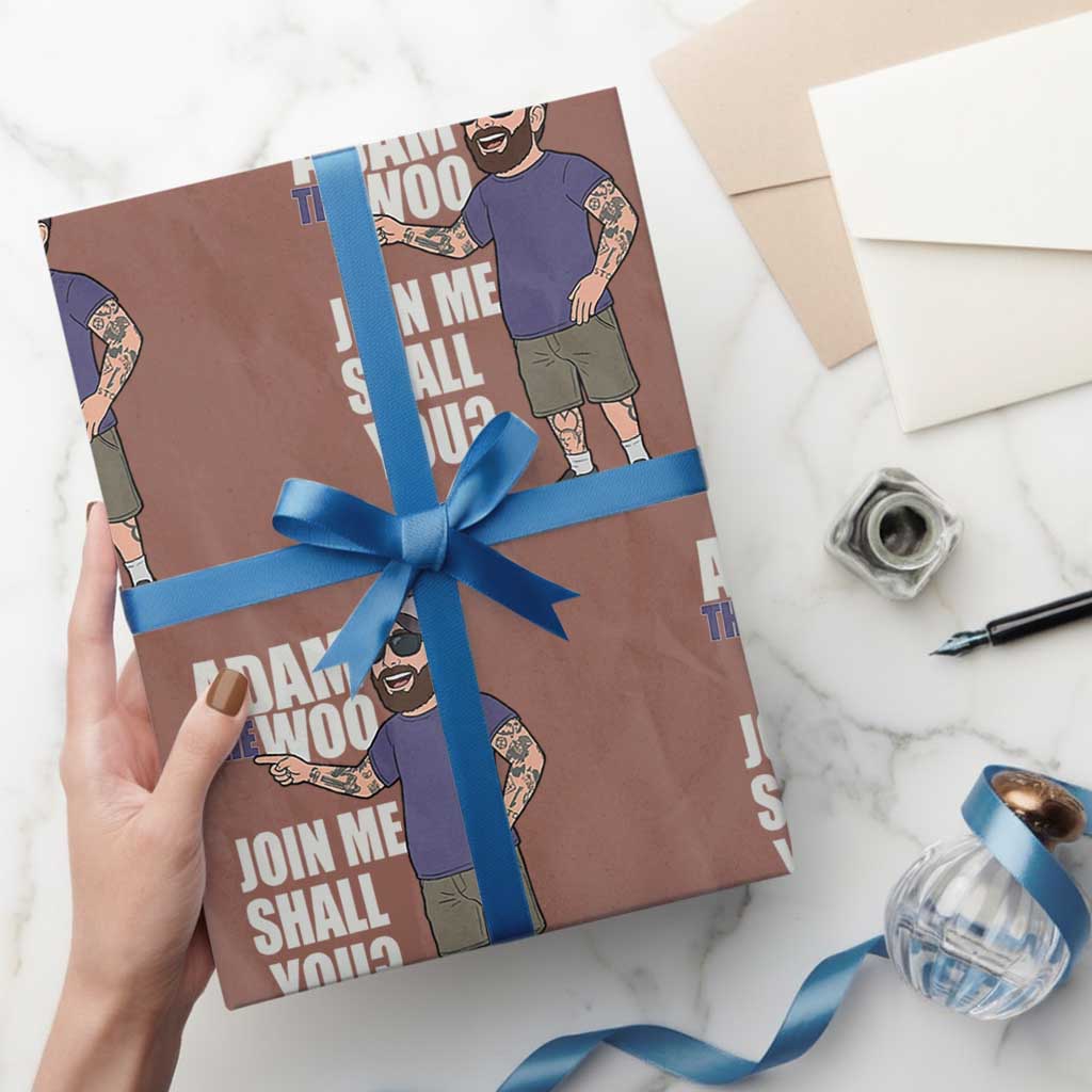 Adam Inspired Graphic Wrapping Paper Roll The Woo Memorial Tribute Join Me Shall You - Wonder Print Shop