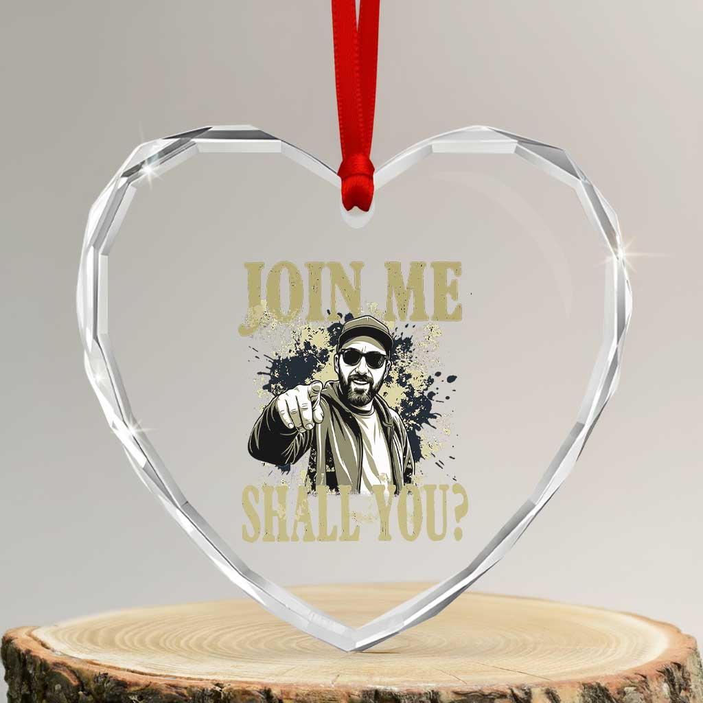 Adam Memorial Tribute Heart Crystal Glass Ornament Join Me Shall You