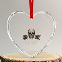 Addiction Recovery Heart Crystal Glass Ornament When We Recover Loudly Vintage Skull Graphic