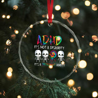 ADHD Awareness Crystal Glass Ornament It's Not A Disability It's A Different Ability TS02