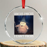 ADHD Cat Meme Crystal Glass Ornament Neurodivergent Wizard Cat I Cant Focus TS10
