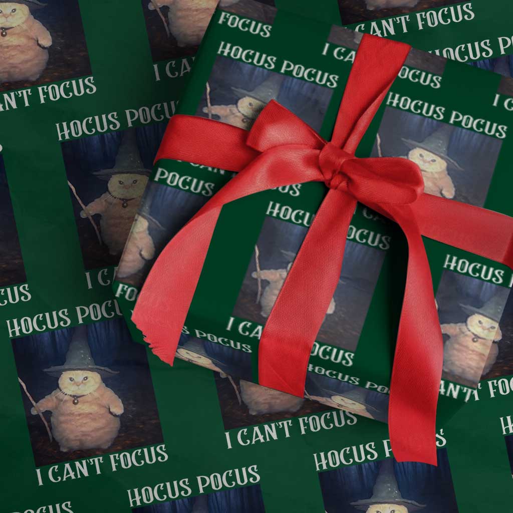 ADHD Cat Meme Wrapping Paper Roll Neurodivergent Wizard Cat I Cant Focus - Wonder Print Shop