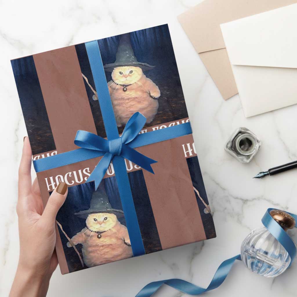 ADHD Cat Meme Wrapping Paper Roll Neurodivergent Wizard Cat I Cant Focus - Wonder Print Shop