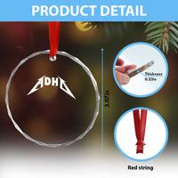 ADHD Crystal Glass Ornament Funny Heavy Metal Rock Music Design Meme TS10