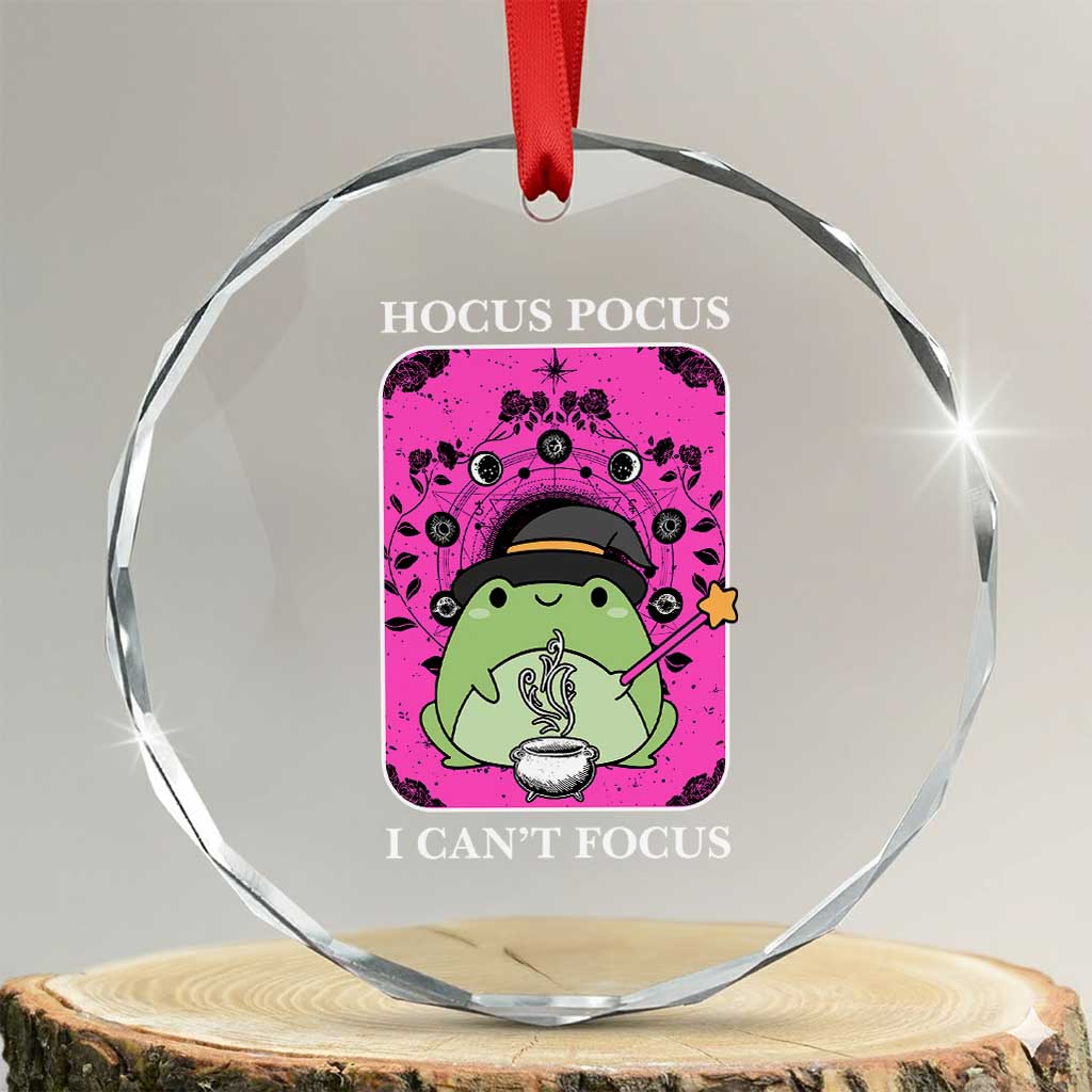 ADHD Meme Crystal Glass Ornament Neurodivergent Wizard Frog I Cant Focus TS10