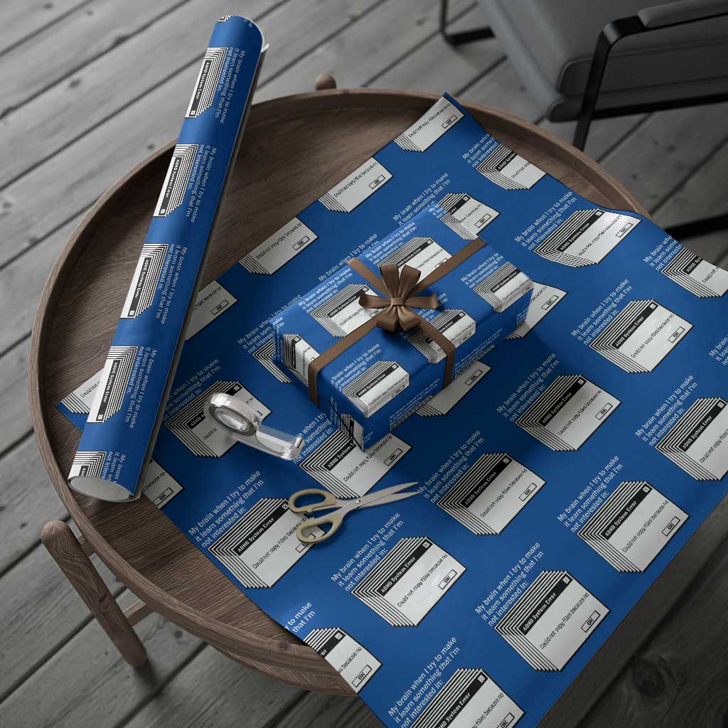 ADHD Meme Wrapping Paper Roll Funny System Error Neurodivergent Humor - Wonder Print Shop