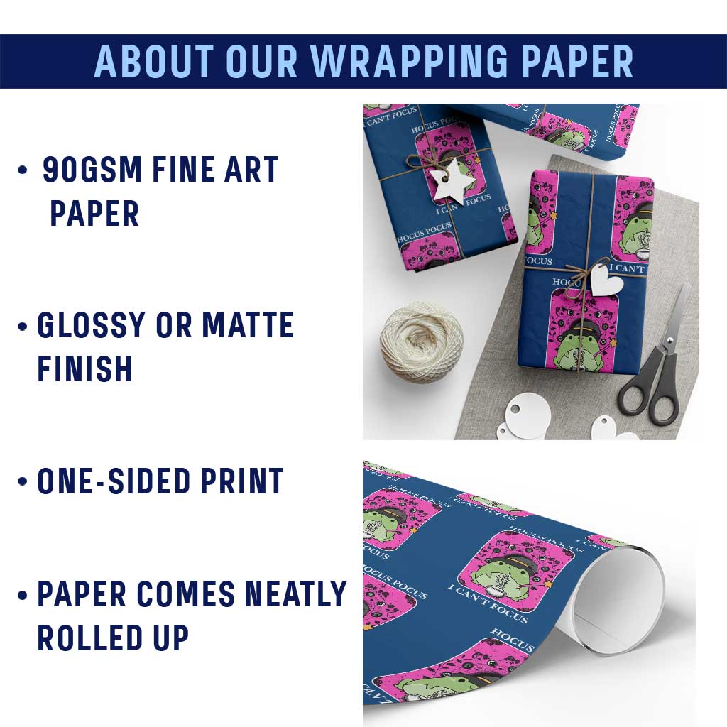ADHD Meme Wrapping Paper Roll Neurodivergent Wizard Frog I Cant Focus - Wonder Print Shop