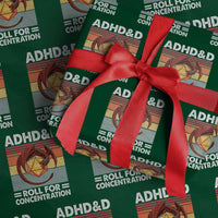ADHD&D Roll For Concentration Wrapping Paper Roll Funny RPG Gamer D20 Tabletop Dice - Wonder Print Shop